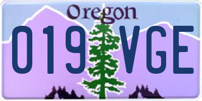 OR license plate 019VGE