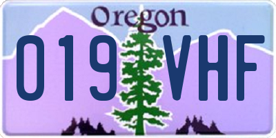OR license plate 019VHF