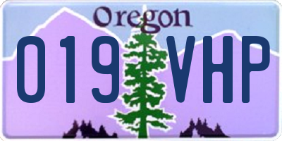 OR license plate 019VHP