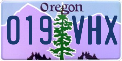OR license plate 019VHX