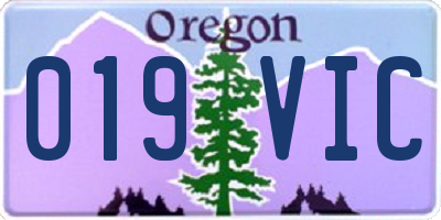 OR license plate 019VIC