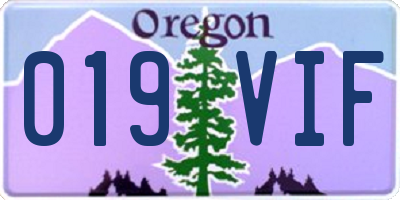 OR license plate 019VIF