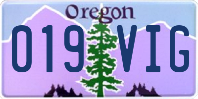 OR license plate 019VIG