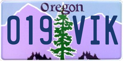 OR license plate 019VIK
