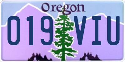 OR license plate 019VIU
