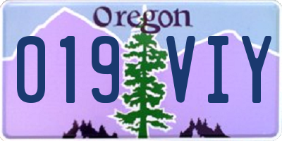 OR license plate 019VIY