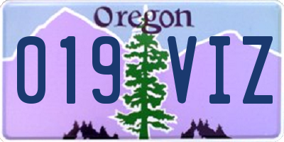 OR license plate 019VIZ