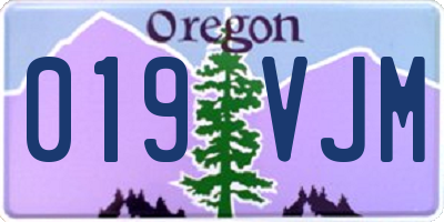 OR license plate 019VJM