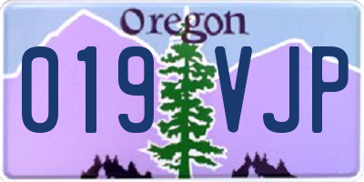 OR license plate 019VJP