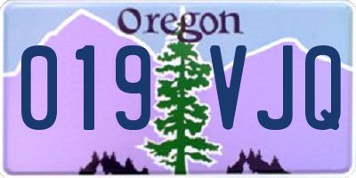 OR license plate 019VJQ