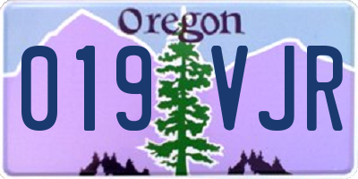 OR license plate 019VJR