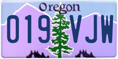 OR license plate 019VJW