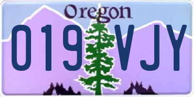 OR license plate 019VJY