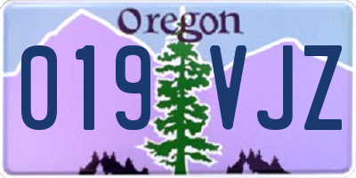OR license plate 019VJZ