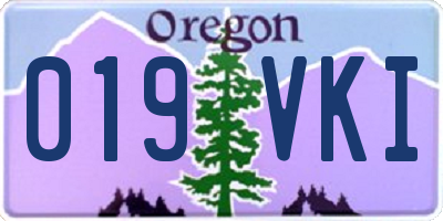 OR license plate 019VKI