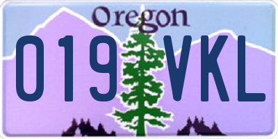 OR license plate 019VKL