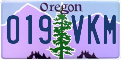 OR license plate 019VKM