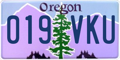 OR license plate 019VKU