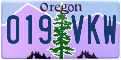 OR license plate 019VKW