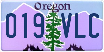 OR license plate 019VLC