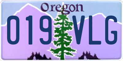 OR license plate 019VLG