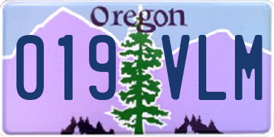 OR license plate 019VLM
