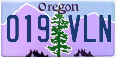 OR license plate 019VLN
