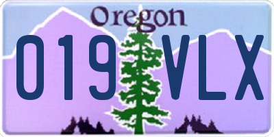 OR license plate 019VLX