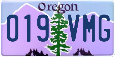 OR license plate 019VMG