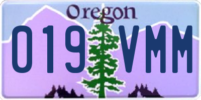 OR license plate 019VMM