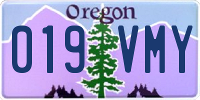OR license plate 019VMY