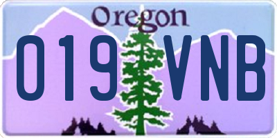 OR license plate 019VNB