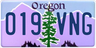 OR license plate 019VNG
