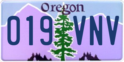 OR license plate 019VNV