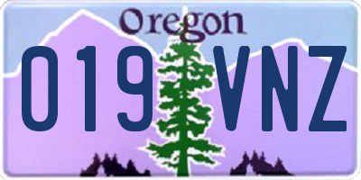 OR license plate 019VNZ