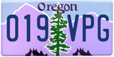 OR license plate 019VPG