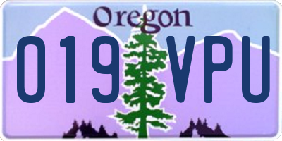 OR license plate 019VPU