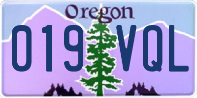 OR license plate 019VQL