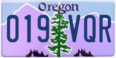 OR license plate 019VQR