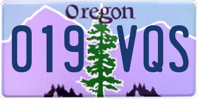 OR license plate 019VQS