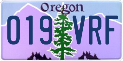 OR license plate 019VRF