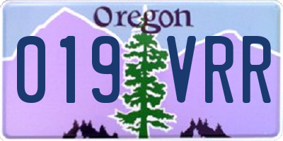 OR license plate 019VRR