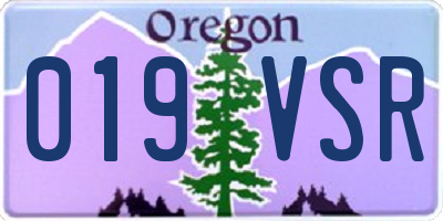 OR license plate 019VSR