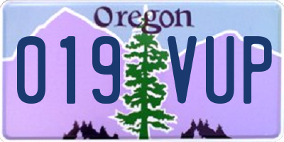 OR license plate 019VUP