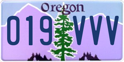 OR license plate 019VVV