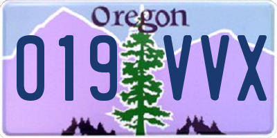 OR license plate 019VVX