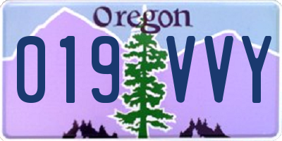 OR license plate 019VVY