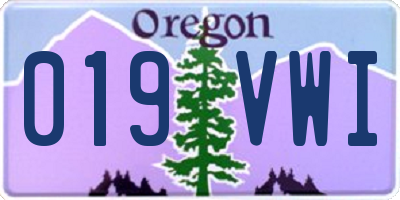 OR license plate 019VWI