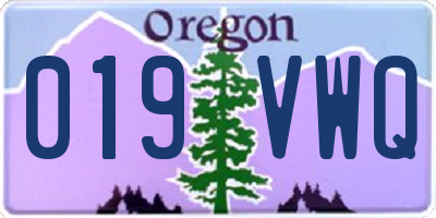 OR license plate 019VWQ