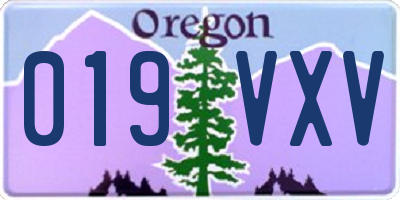 OR license plate 019VXV